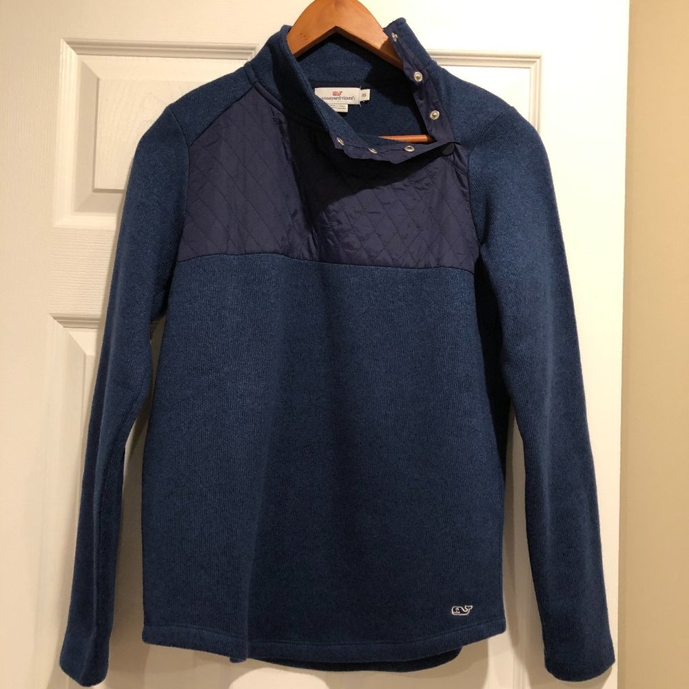 Vineyard Vines Fleece Ladies Pullover Snap Button Size XS